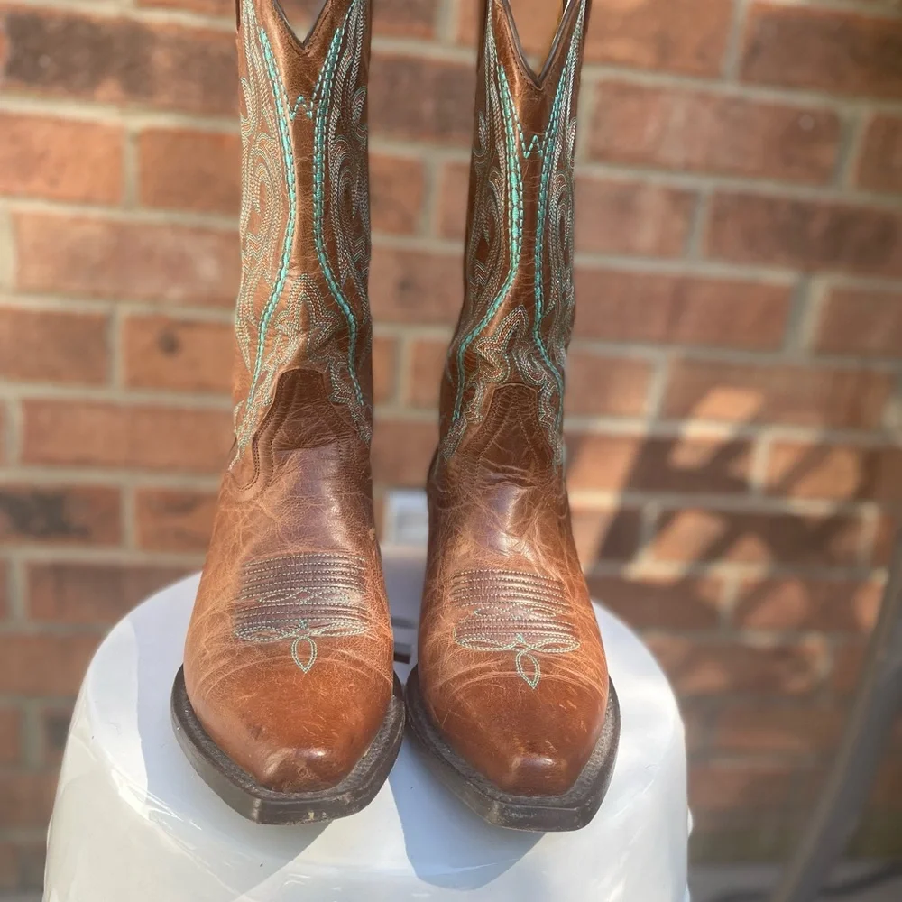 Old Gringo Women’s Brown Western Cowboy Boots with Turquoise Embroidery 6B - Picture 5 of 12